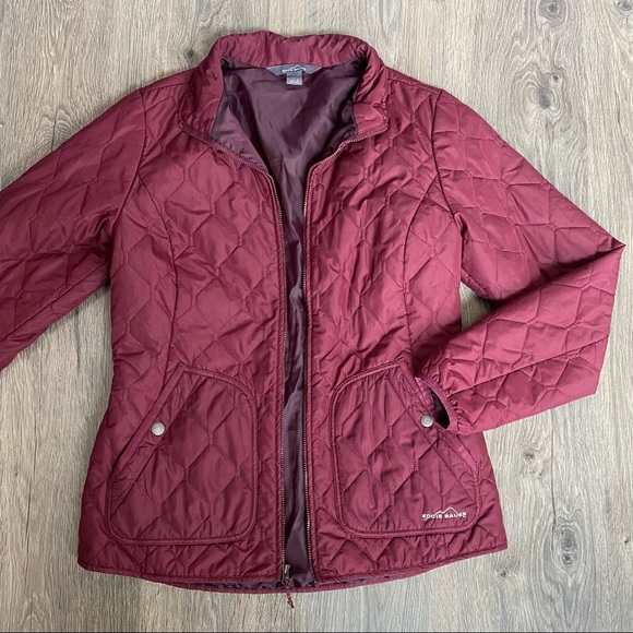 Eddie Bauer Jackets & Blazers - Eddie Bauer Women's Mod Quilt Jacket Maroon